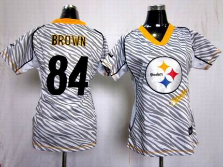 Nike NFL Pittsburgh Steeters 84 Brown women zebra fashion jersey