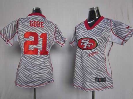 Nike NFL San Francisco 49ers 21 Gore women zebra fashion jersey