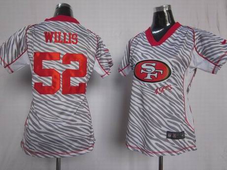 Nike NFL San Francisco 49ers 52 Willis women zebra fashion jersey