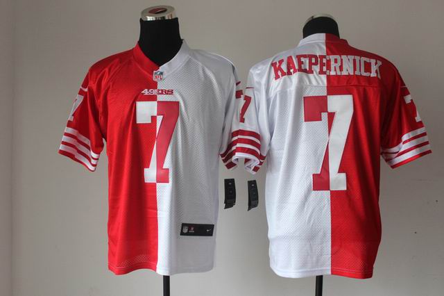 Nike NFL San Francisco 49ers 7 Kaepernick red white Split Elite Jersey