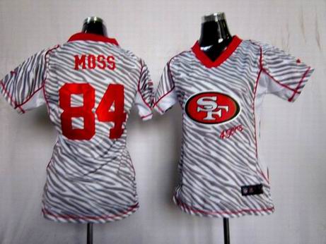 Nike NFL San Francisco 49ers 84 Moss women zebra fashion jersey