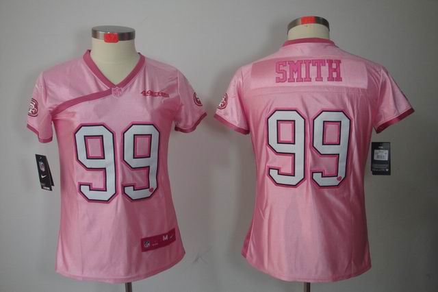Nike NFL San Francisco 49ers 99 Smith women Love Pink Elite Jersey