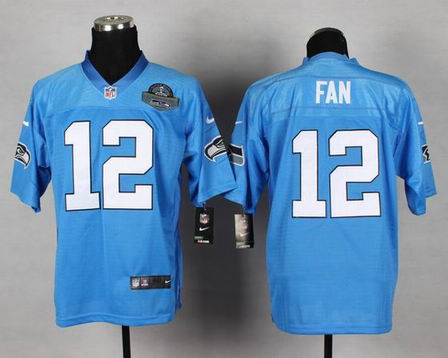 Nike NFL Seattle Seahawks 12 FAN light blue elite jersey XLVIII super bowl