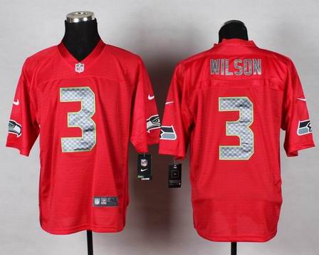 Nike NFL Seattle Seahawks 3 Wilson red QB jersey