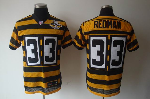 Nike NFL Steelers 33 Redman Yellow throwback Jersey 80 Seasons