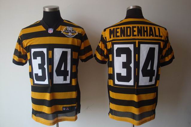 Nike NFL Steelers 34 Mendenhall Yellow throwback Jersey 80 Seasons