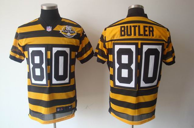 Nike NFL Steelers 80 Butler Yellow throwback Jersey 80 Seasons