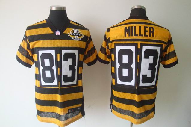 Nike NFL Steelers 83 Miller Yellow throwback Jersey 80 Seasons