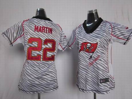 Nike NFL Tampa Bay Buccaneers 22 Martin women zebra fashion jersey