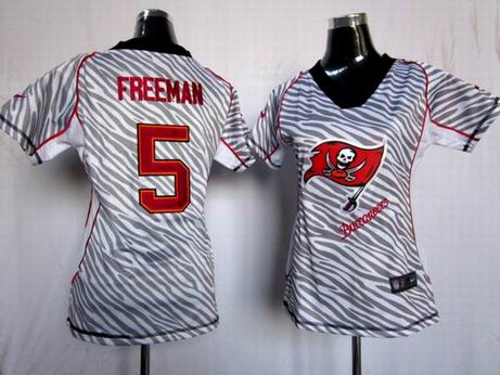 Nike NFL Tampa Bay Buccaneers 5 Freeman women zebra fashion jersey