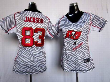 Nike NFL Tampa Bay Buccaneers 83 Jackson women zebra fashion jersey