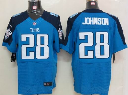 Nike NFL Tennessee Titans 28 Johnson Blue Elite Jerseys