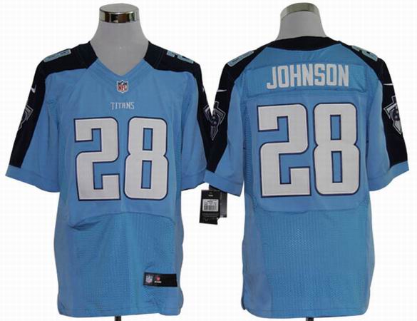 Nike NFL Tennessee Titans 28 Johnson light blue elite jersey