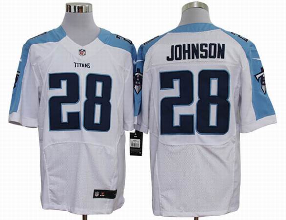Nike NFL Tennessee Titans 28 Johnson white elite jersey