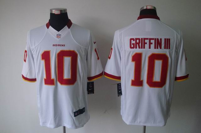 Nike NFL Washington Red Skins 10 Griffin III white Limited Jerseys