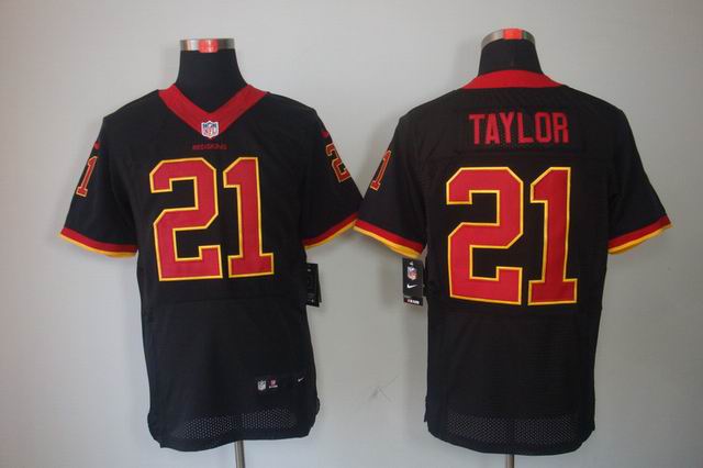 Nike NFL Washington RedSkins 21 Taylor Black Elite Jerseys