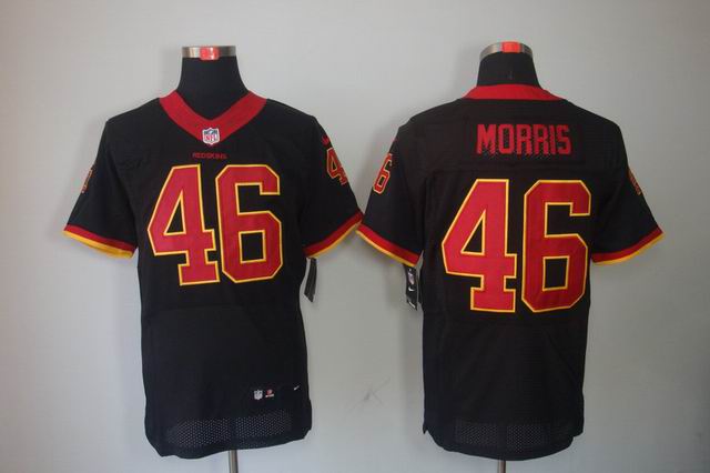 Nike NFL Washington RedSkins 46 Morris Black Elite Jerseys
