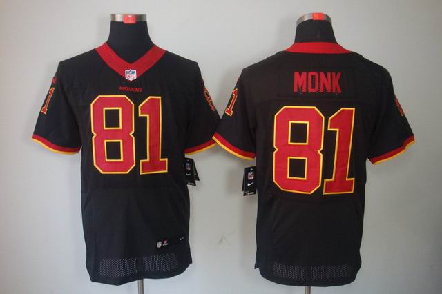 Nike NFL Washington RedSkins 81 Monk Black Elite Jerseys