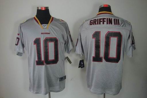 Nike NFL Washington Redskins 10 Griffin III lights out grey elite jersey