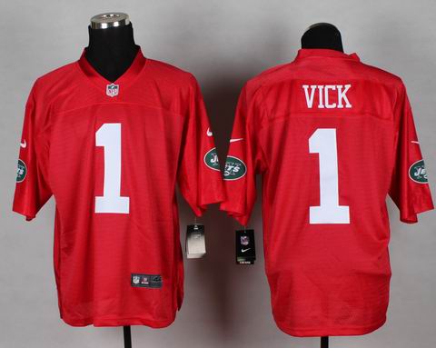 Nike NFL new york jets 1 Vick red QB jersey