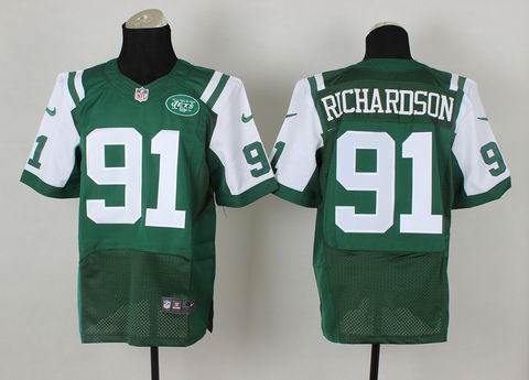Nike NFL new york jets 91 Richardson green elite jersey