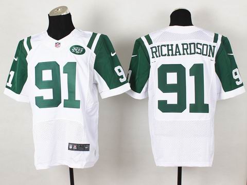 Nike NFL new york jets 91 Richardson white elite jersey