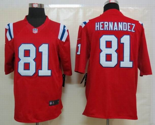 Nike New England Patriots 81 Hernandez Red Limited Jersey
