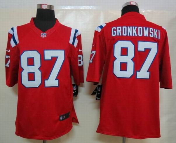 Nike New England Patriots 87 Gronkowski Red Limited Jersey