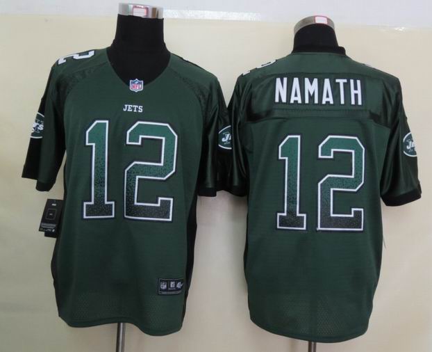 Nike New York Jets 12 Namath Drift Fashion Green Elite Jerseys