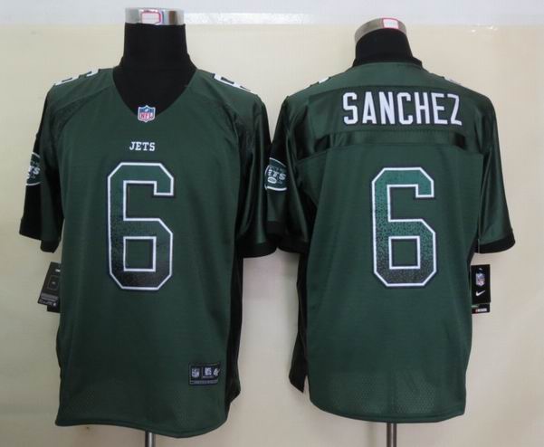 Nike New York Jets 6 Sanchez Drift Fashion Green Elite Jerseys