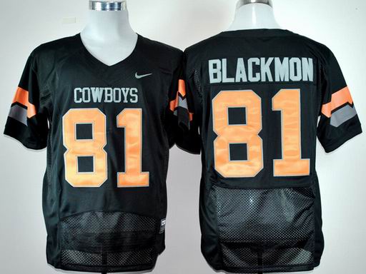 Nike Oklahoma State Cowboys Justin Blackmon 81 Black Pro Combat College Football Jersey