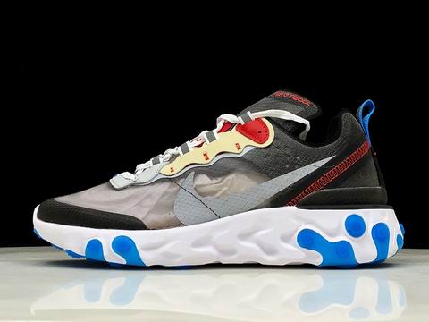 Nike React Element 87 shoes grey blue red