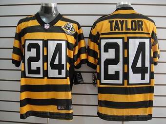 Nike Steelers 24 taylor Yellow Black 80 Anniversary Throwback Jersey