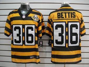Nike Steelers 36 Bettis Yellow Black 80 Anniversary Throwback Jersey