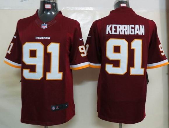 Nike Washington Red Skins 91 Kerrigan Red Limited Jerseys