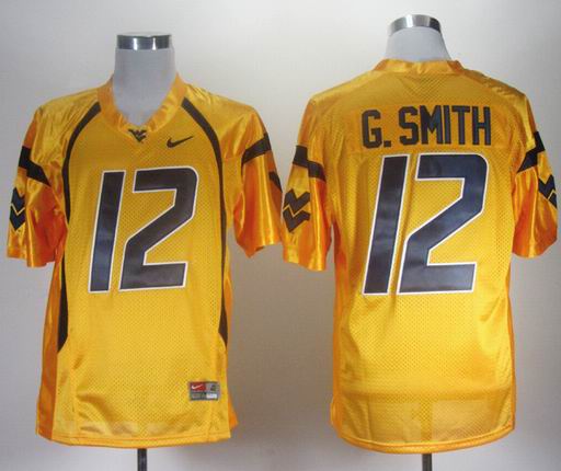 Nike West Virginia Mountaineers Geno Smith 12 Gold College Football Jersey