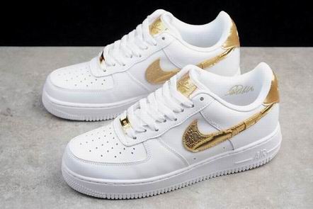 Nike air force 1 low shoes white golden