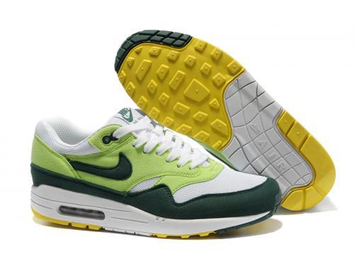 Nike air max 87 shoes green white yellow