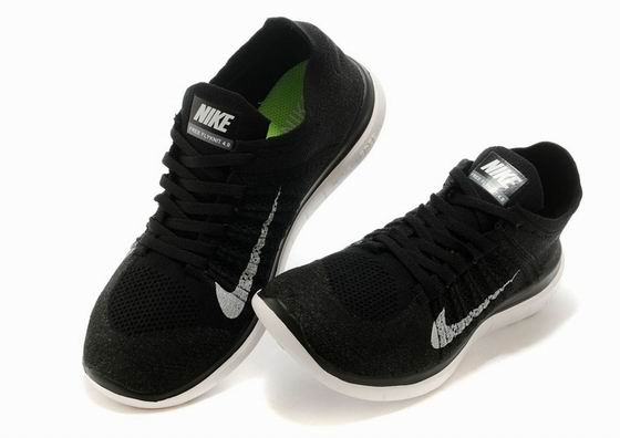 Nike free 4.0 flyknit shoes black white