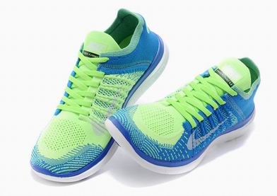 Nike free 4.0 flyknit shoes blue green