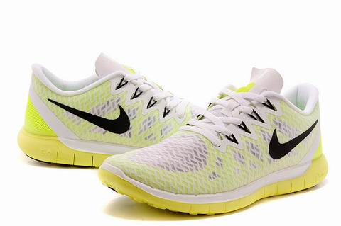 Nike free 5.0 shoes white green
