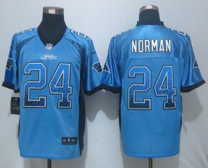 Nike nfl Carolina Panthers  24 Norman Drift Fashion Blue Elite Jersey