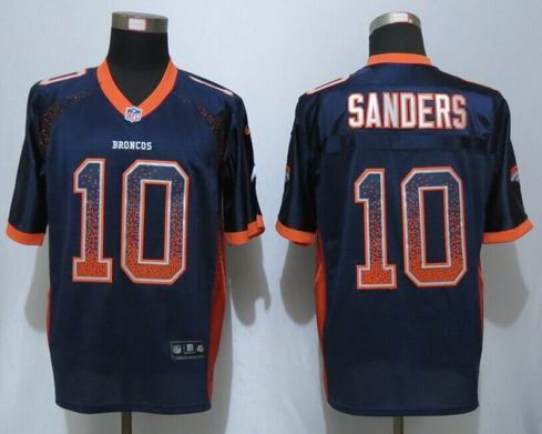 Nike nfl Denver Broncos 10 Sanders Drift Fashion Blue Elite Jersey
