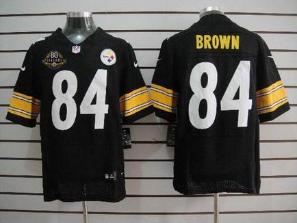 Nike nfl Pittsburgh Steelers 84 Brown Black elite Jersey 80 Seasons