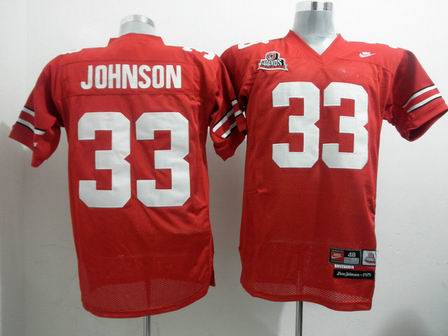 Ohio State Buckeyes 33 Pete Johnson Red College Football Jersey