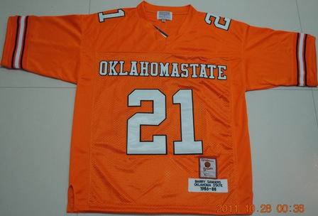 Oklahoma State Cowboys 21 Barry Sanders Orange College Football Jersey