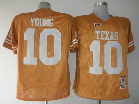 Texas Longhorns 10 Vince Young Orange NCAA College Football Jersey