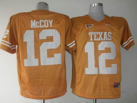 Texas Longhorns 12 Colt McCoy Orange NCAA College Football Jersey