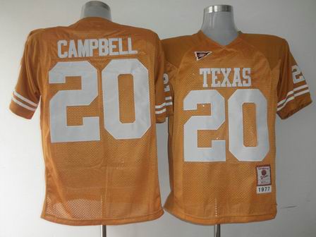 Texas Longhorns 20 Earl Campbell Orange NCAA College Football Jersey