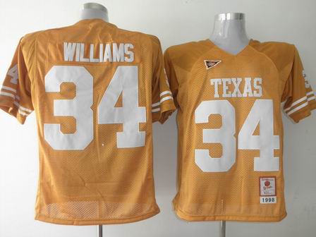 Texas Longhorns 34 Ricky Williams Orange NCAA College Football Jersey
